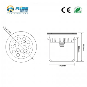 16x3W 48W LED Underwater Pond Light With Remote Controller 