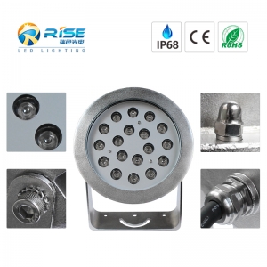 18x4W 18x3W 54W LED Underwater Light With 316L Stainless Steel 